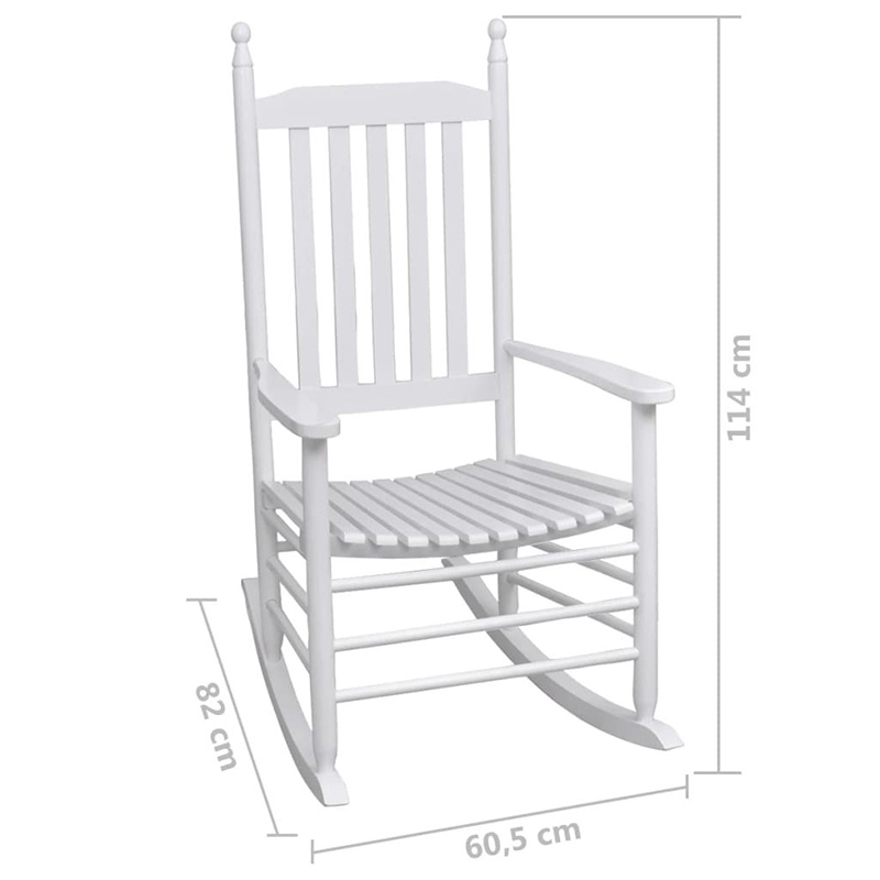 Rocking Chair with Curved Seat White