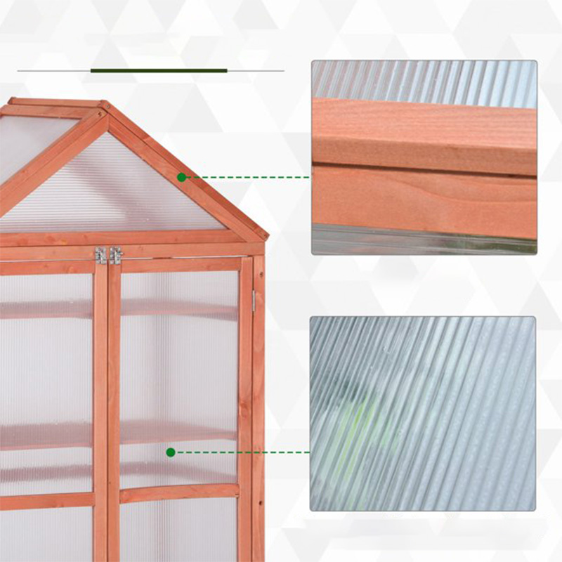 32' x 19' x 54' Wooden Cold Frame Greenhouse for Plants PC Board Orange