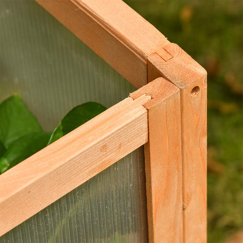 36' x 20' x 41' Greenhouse Raised Potted Plant Protection Box Outdoor with Openable Top, Wooden Cold Frame Orange