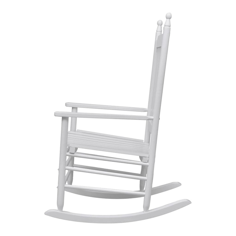 Rocking Chair with Curved Seat White