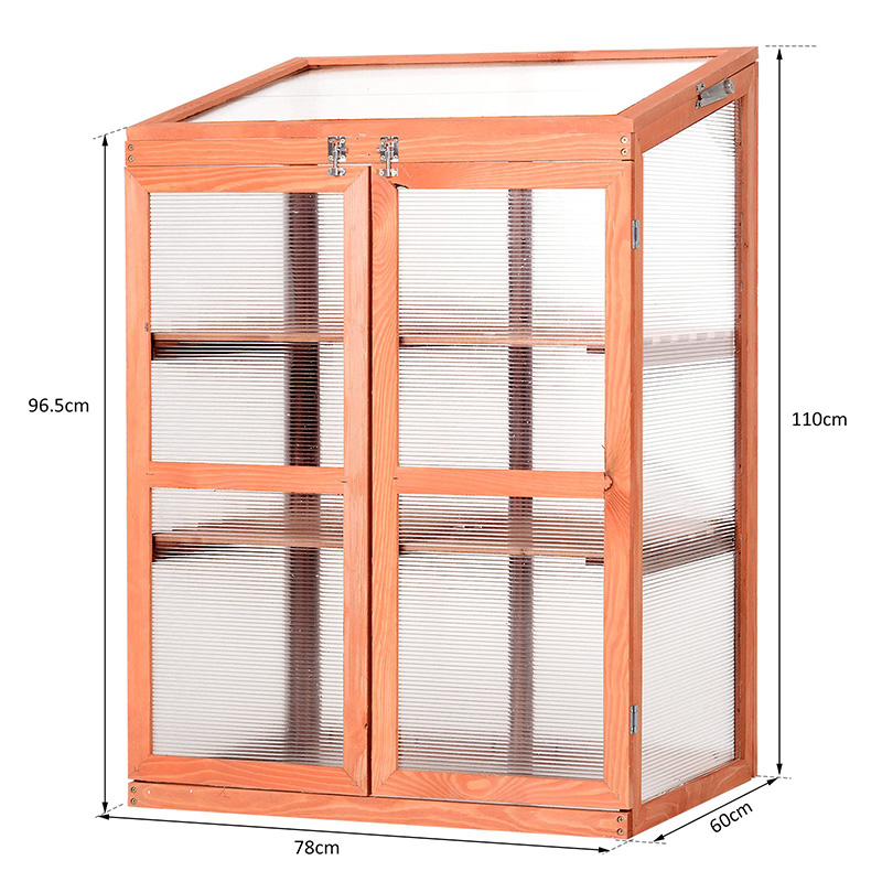 Rectangular Greenhouse Planter Box w/ Polycarbonate Panels to Keep Plants Warm