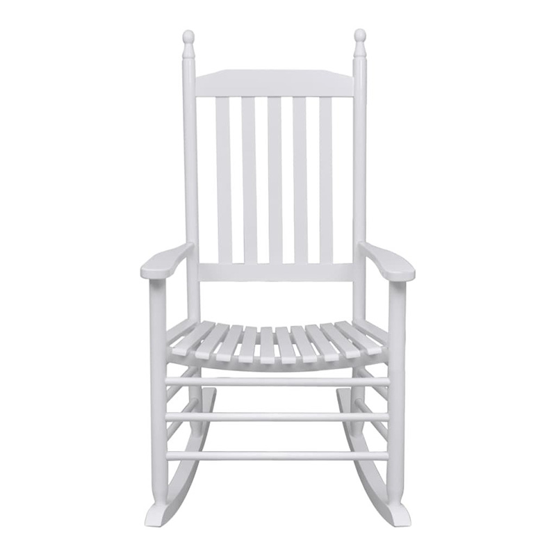 Rocking Chair with Curved Seat White