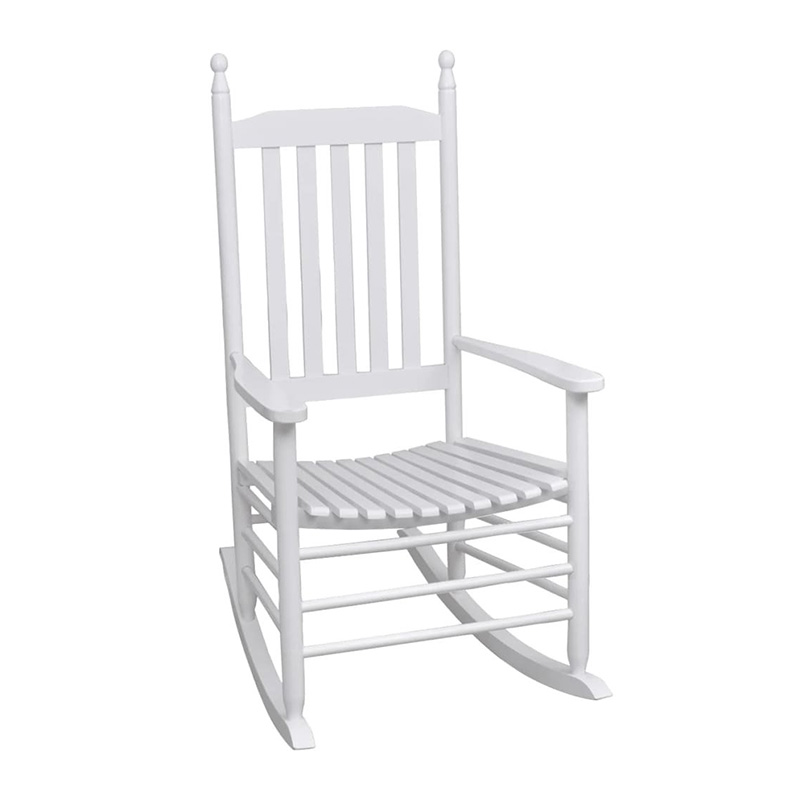Rocking Chair with Curved Seat White