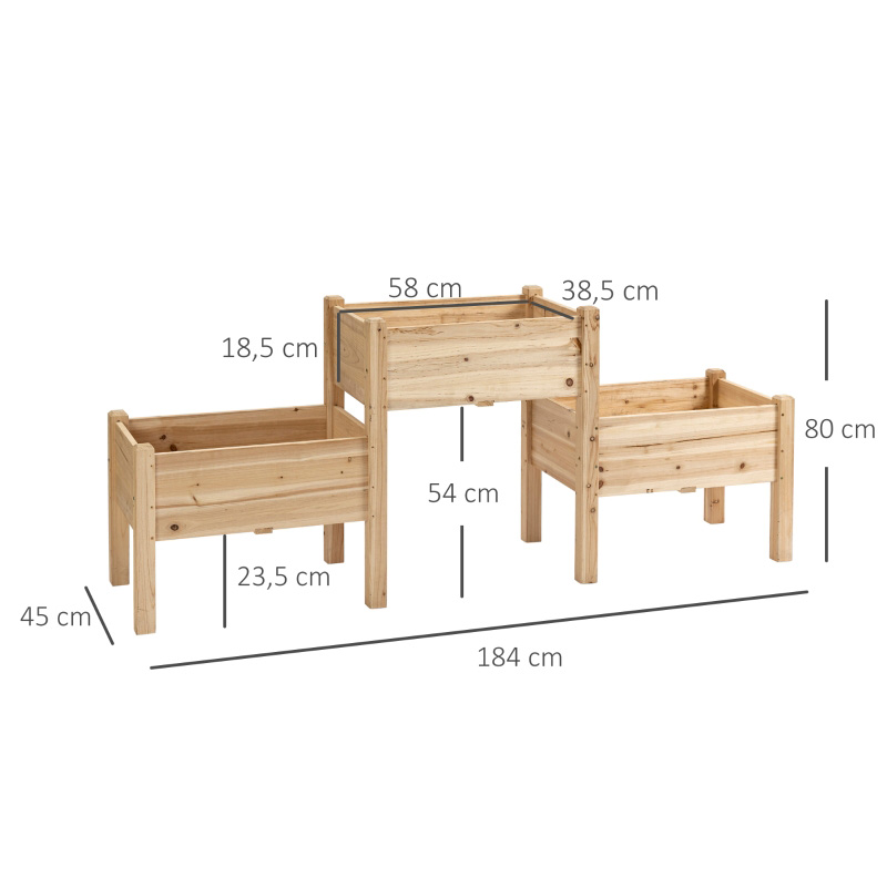 3 Tier Raised Garden Bed Freestanding Planter Box for Vegetables, Herb, Flowers