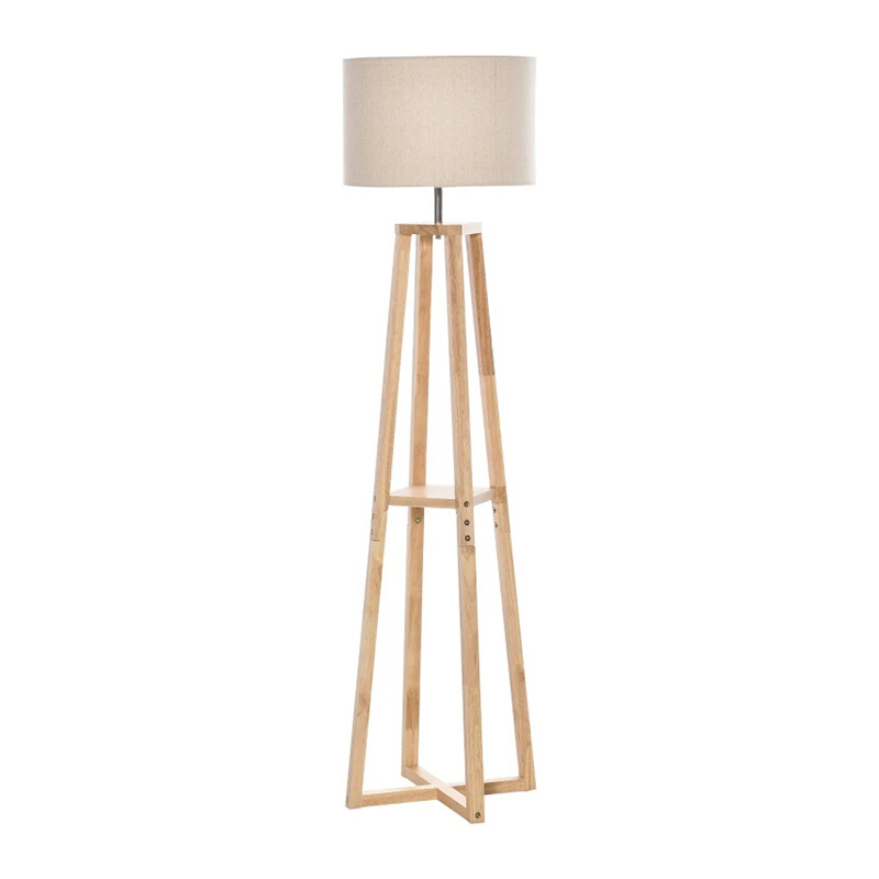 Modern Standing Floor Lamp Bedroom Light w/ Drum Lampshade, Foot Pedal Switch