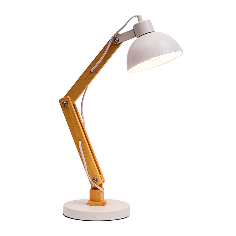 Wood Swing Arm Desk Lamp, Designer, Reading Lights, Study Lamp, Work Lamp, Office Lamp, Bedside Nightstand Lamp - White dgsfwsdwr/Black