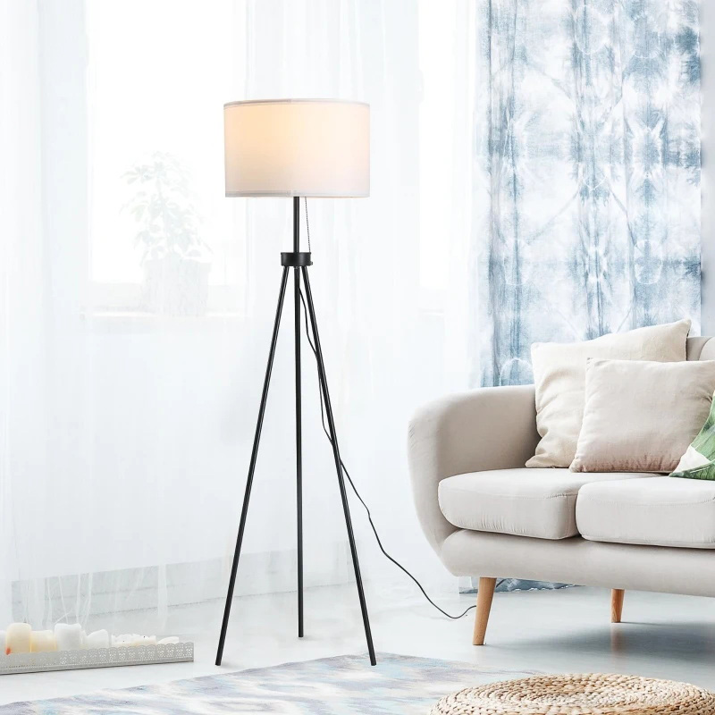 Modern Tall Floor Reading Light Fixture with Footswitch Pedal