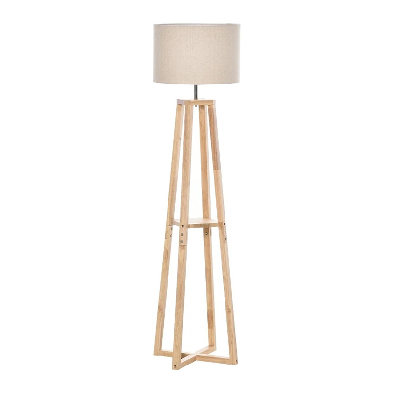 Modern Standing Floor Lamp Bedroom Light w/ Drum Lampshade, Foot Pedal Switch
