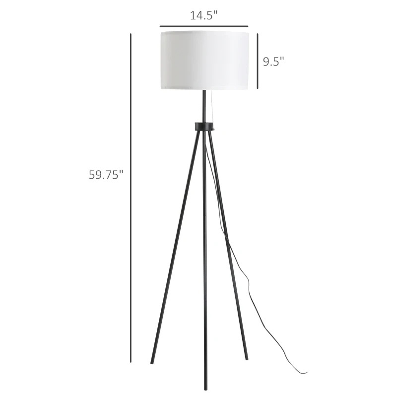 Modern Tall Floor Reading Light Fixture with Footswitch Pedal