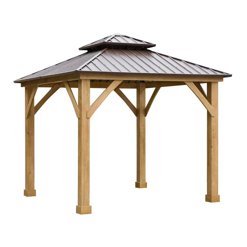 10' x 10' Hardtop Gazebo Patio Canopy Shelter Outdoor w/ Steel Double Tier Roof