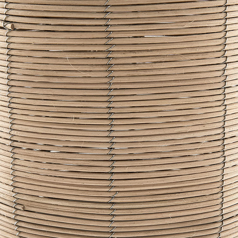 26.5' Tall Oversized/Rattan Table Lamp with Fabric Shade in Natural Rattan/Brass /White