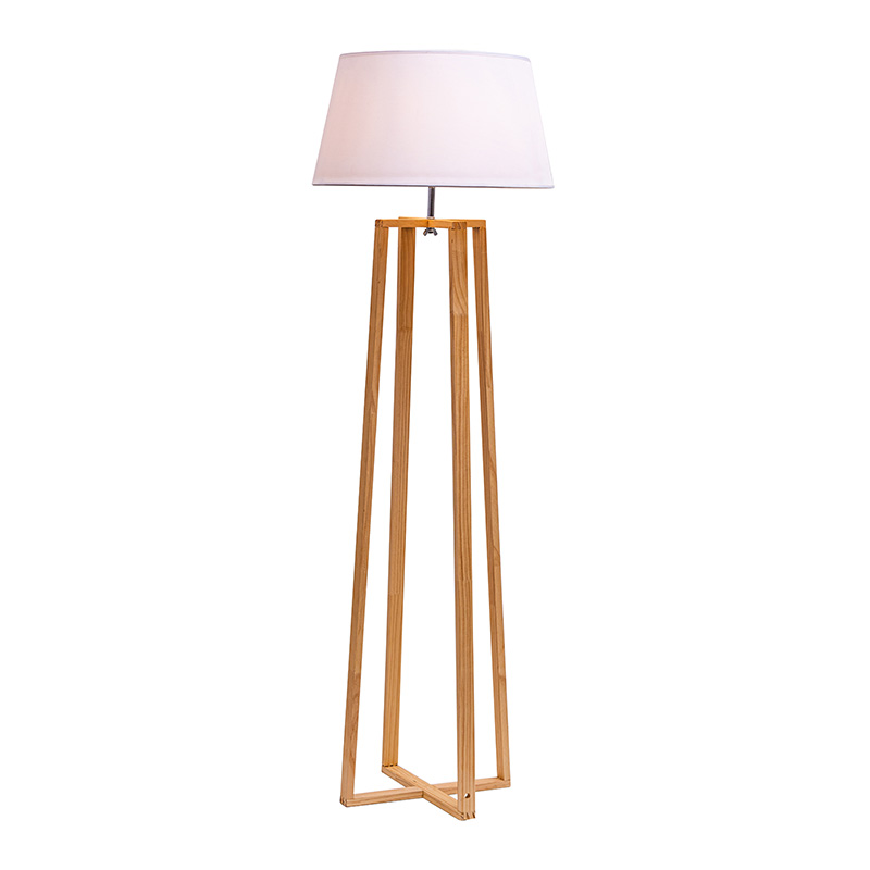 Modern Standing Floor Lamp Bedroom Light w/ Drum Lampshade, Foot Pedal Switch