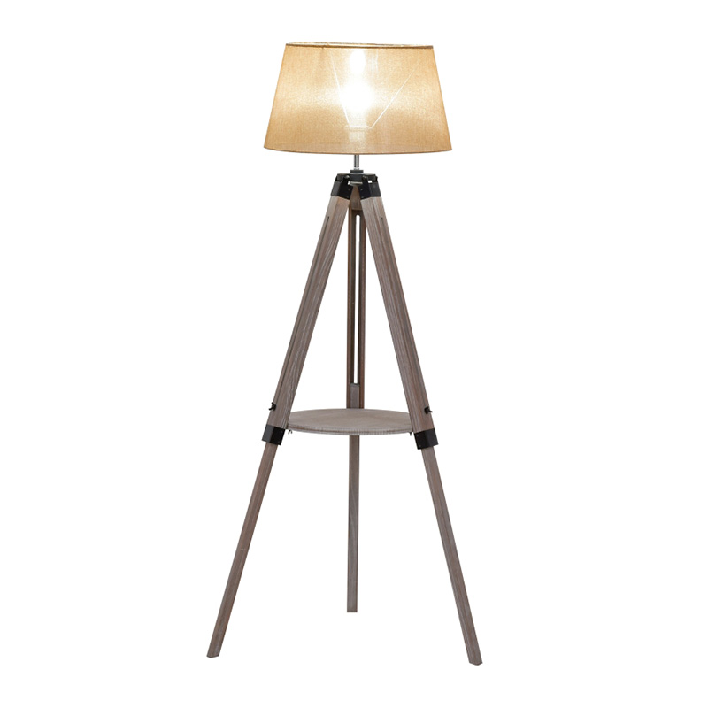 Modern Standing Floor Lamp Bedroom Light w/ Drum Lampshade, Foot Pedal Switch