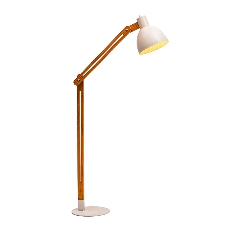 Modern Tall Floor Reading Light Fixture with Footswitch Pedal