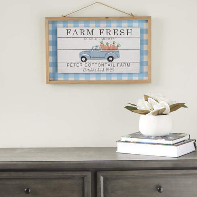 'Farm Fresh' Easter Framed Hanging Wall Decor