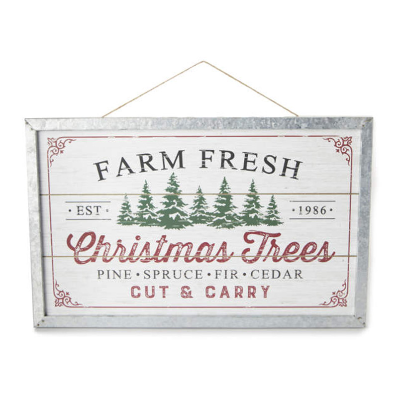 'Farm Fresh Christmas Trees' Framed Hanging Wall Decor