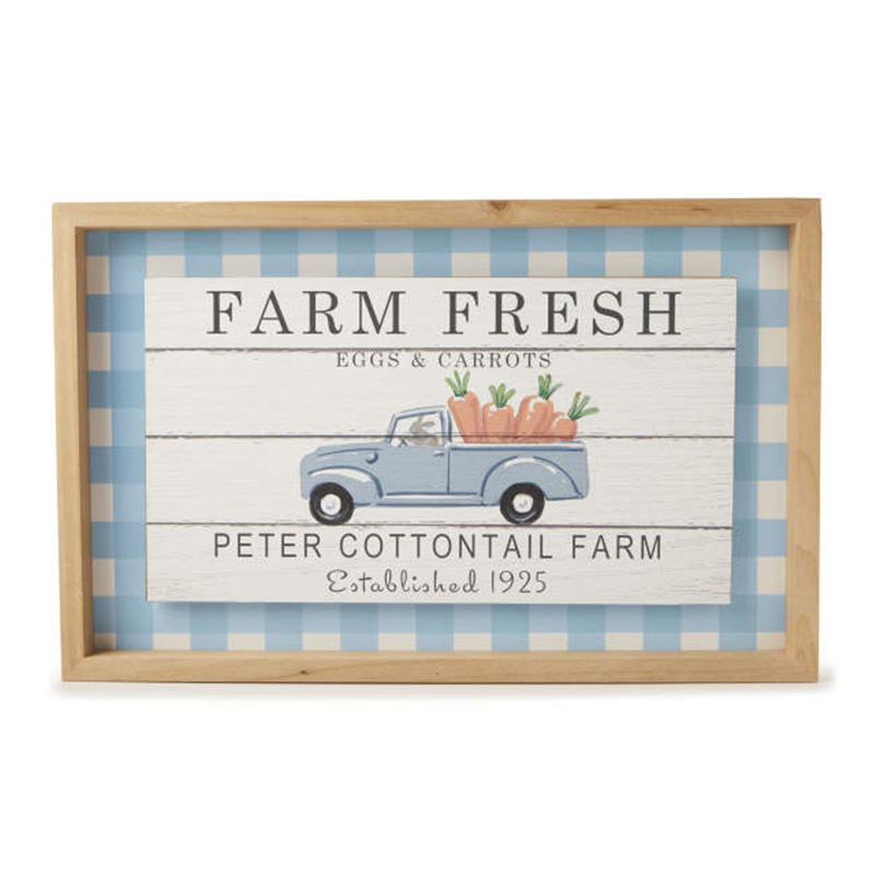 'Farm Fresh' Easter Framed Hanging Wall Decor