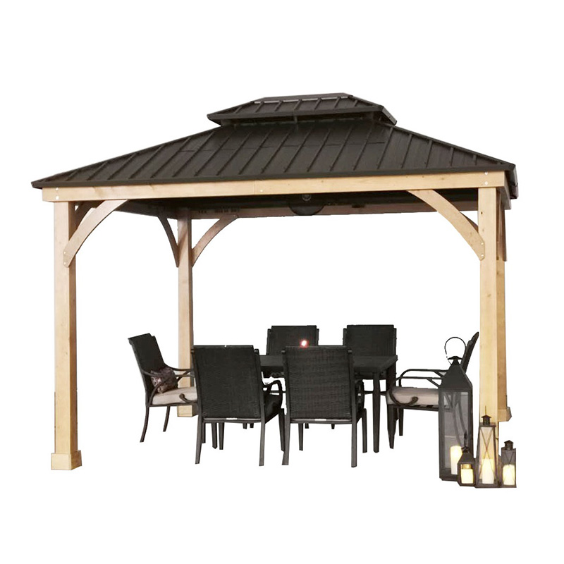 10' x 10' Hardtop Gazebo Patio Canopy Shelter Outdoor w/ Steel Double Tier Roof