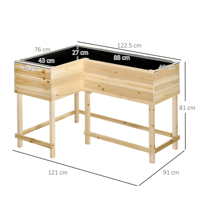 3 Tier Raised Garden Bed Freestanding Planter Box for Vegetables, Herb, Flowers