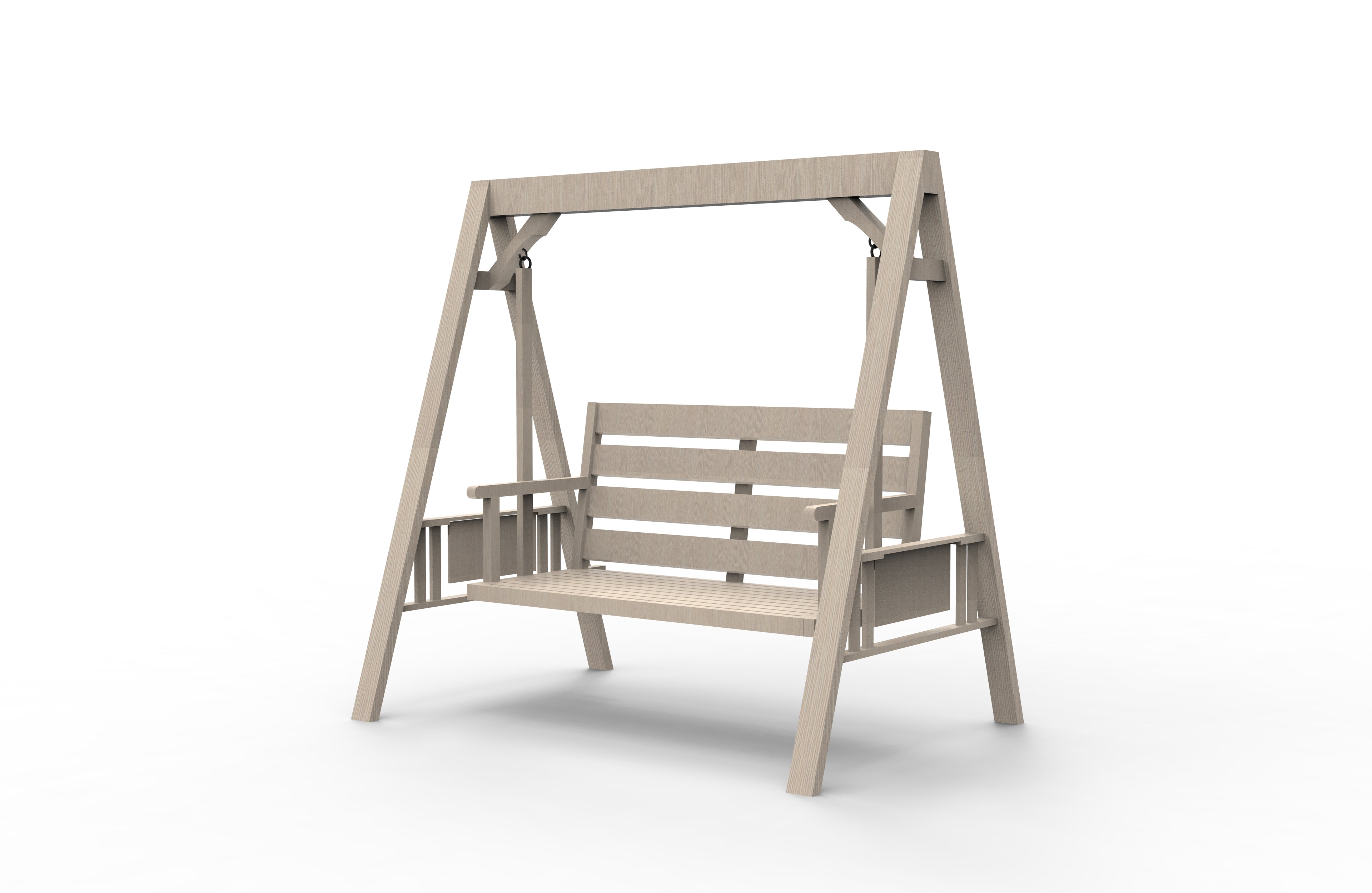 2-Person Outdoor Swing Porch Swing with Wooden Stand, Strong A-Frame Design, & Adjustable Water-Fighting Canopy, Rustic style swing