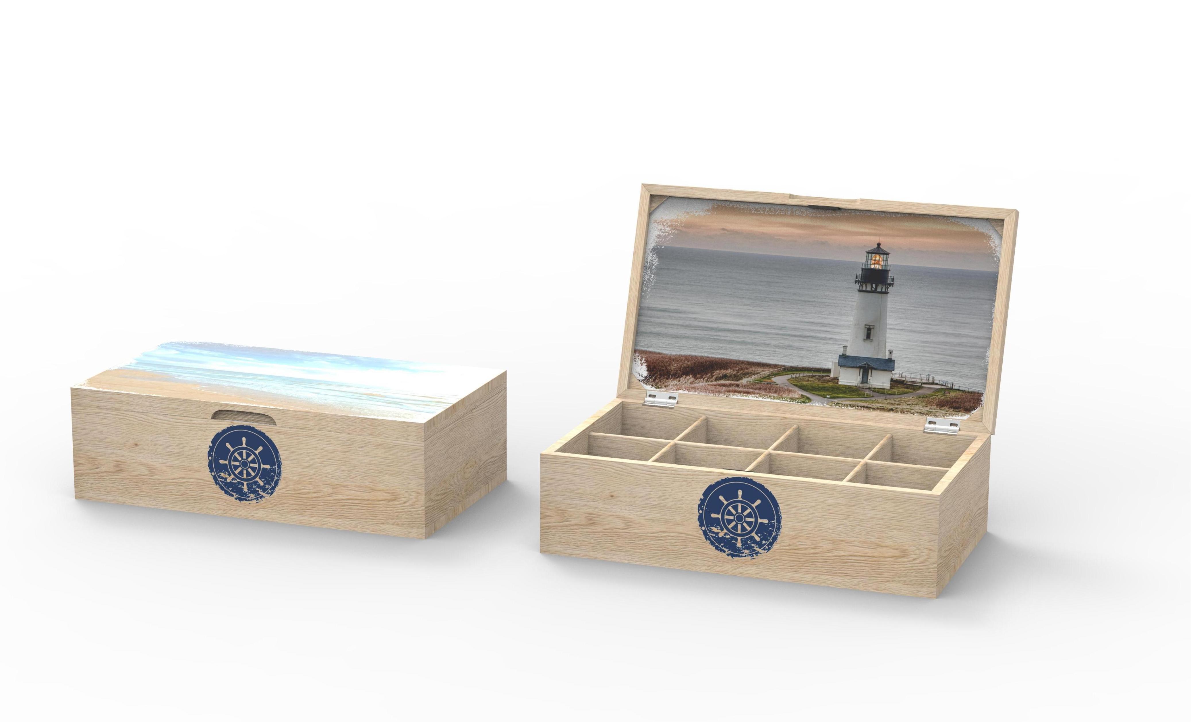 Lixincrafts seaside sanctuary decor, sea style decor,tea box
