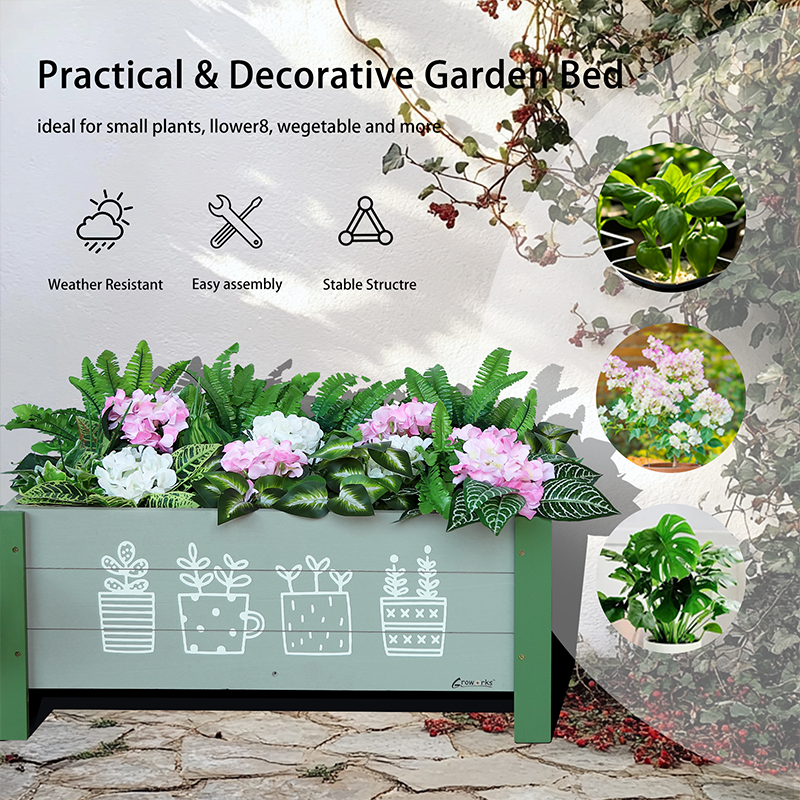 Floor-Standing Printing Flower Box Planting Bed