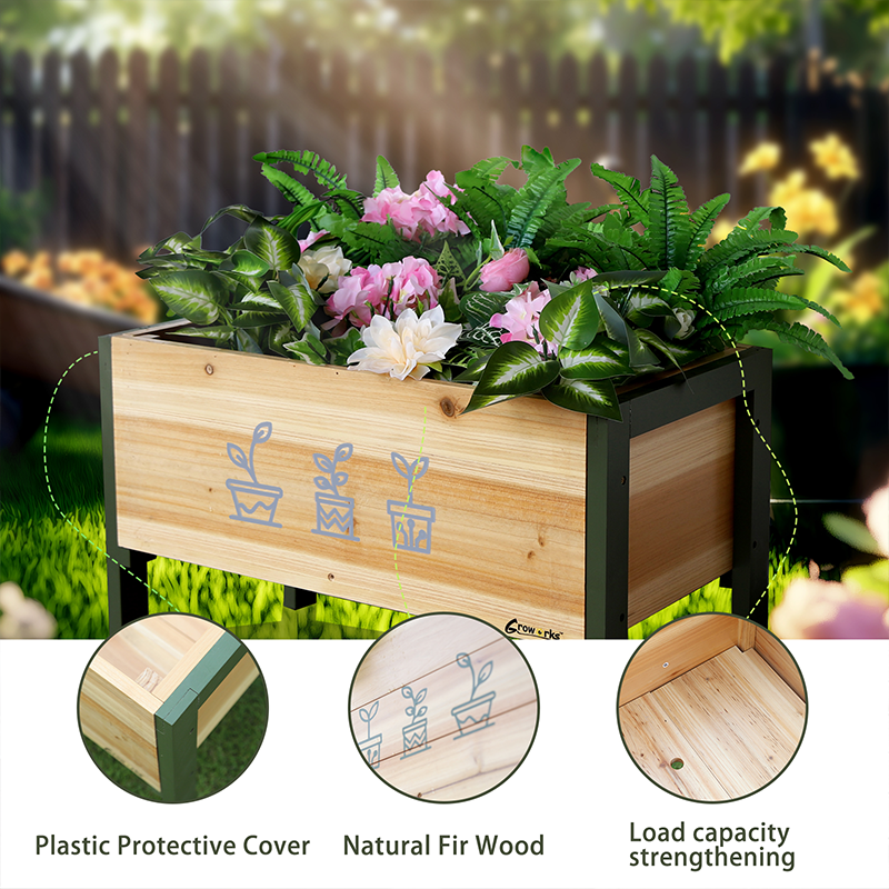 Easy Assemble Small Size Flower Box Planting Bed For Children